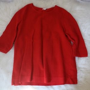 j.jill knit raglan sweater red sz M pullover top